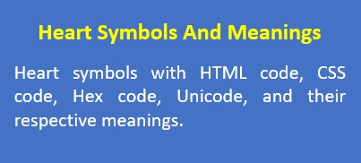 heart symbols html codes unicodes